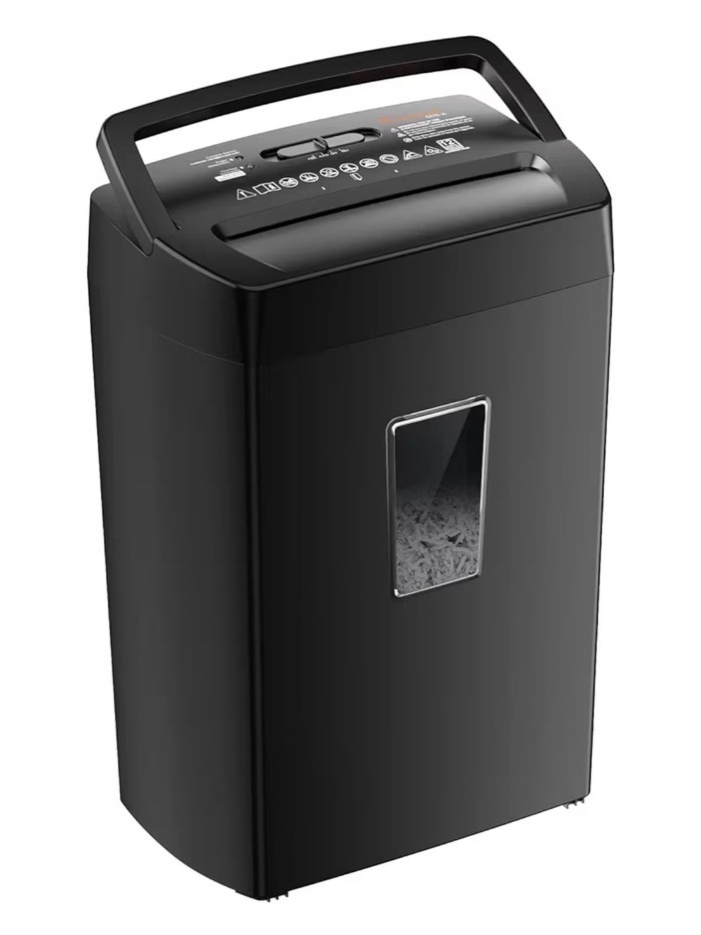 Black Paper Shredder with Waste Window - Home Office